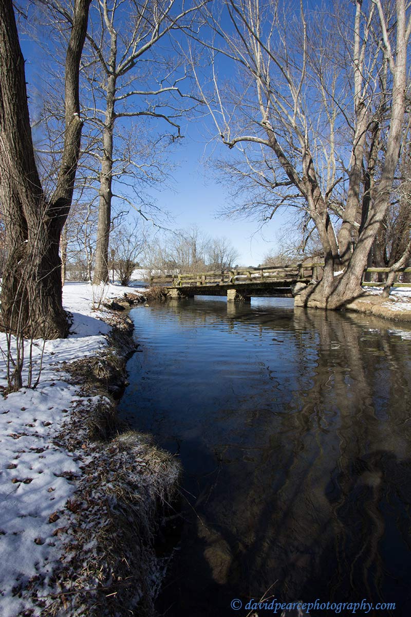 Duck Pond Bridge in Snow
