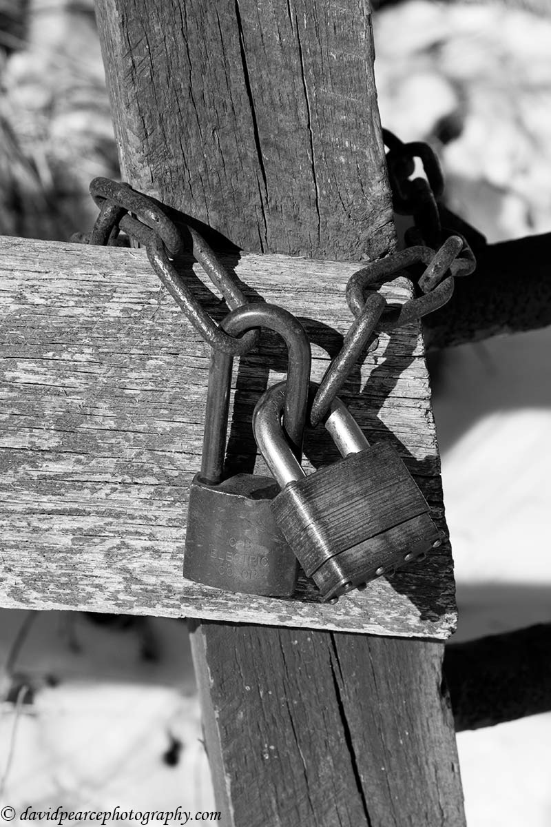 B and W Locks in Snow